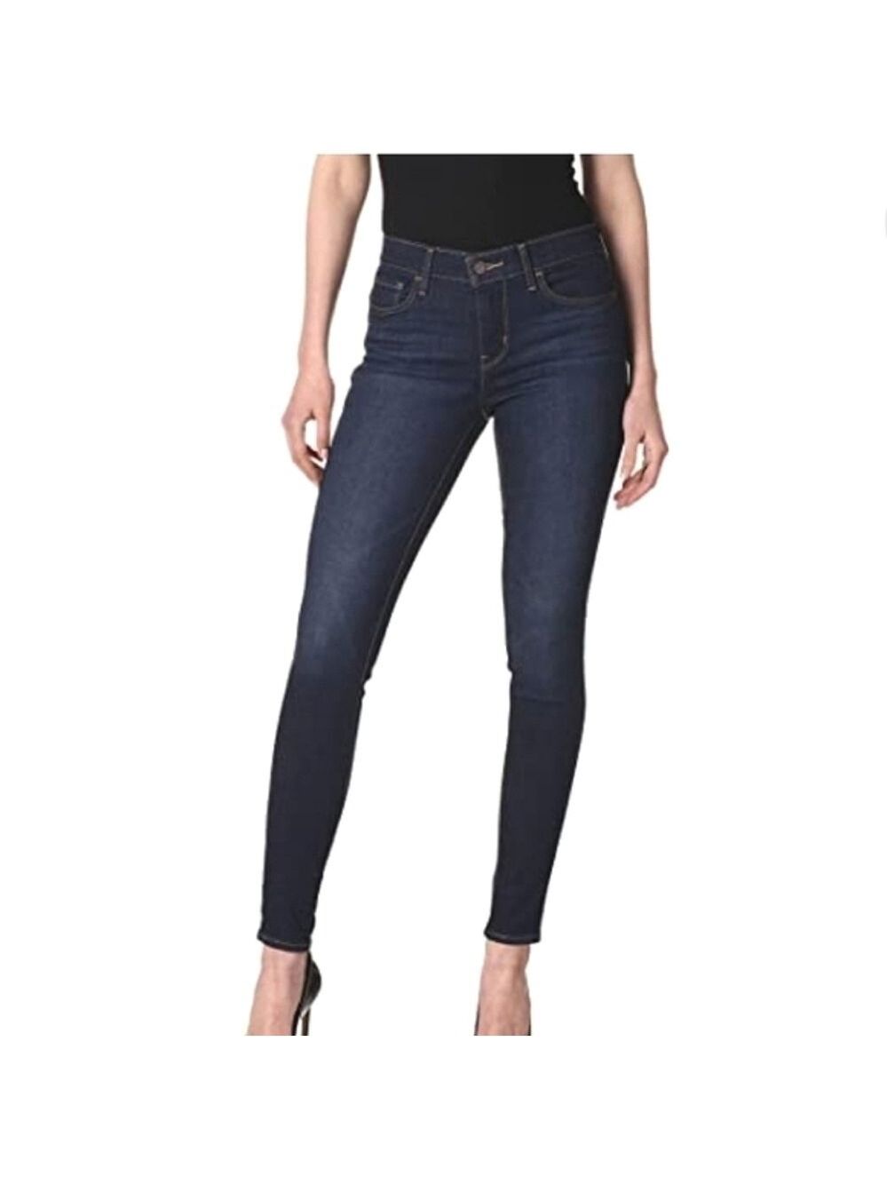Levi's Skinny Jeans Low Rise Dark Wash Stretch Denim Straight Leg Size 25